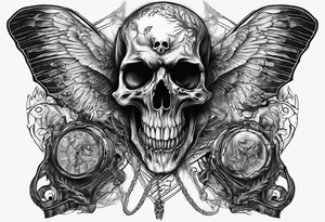 Biohazard radiology skelton with body make it look masculine and scary tattoo idea