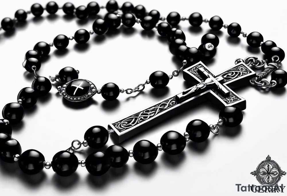 Rosary bead with name "Gerry" tattoo idea