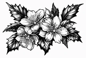 holly flower stem no flower tattoo idea