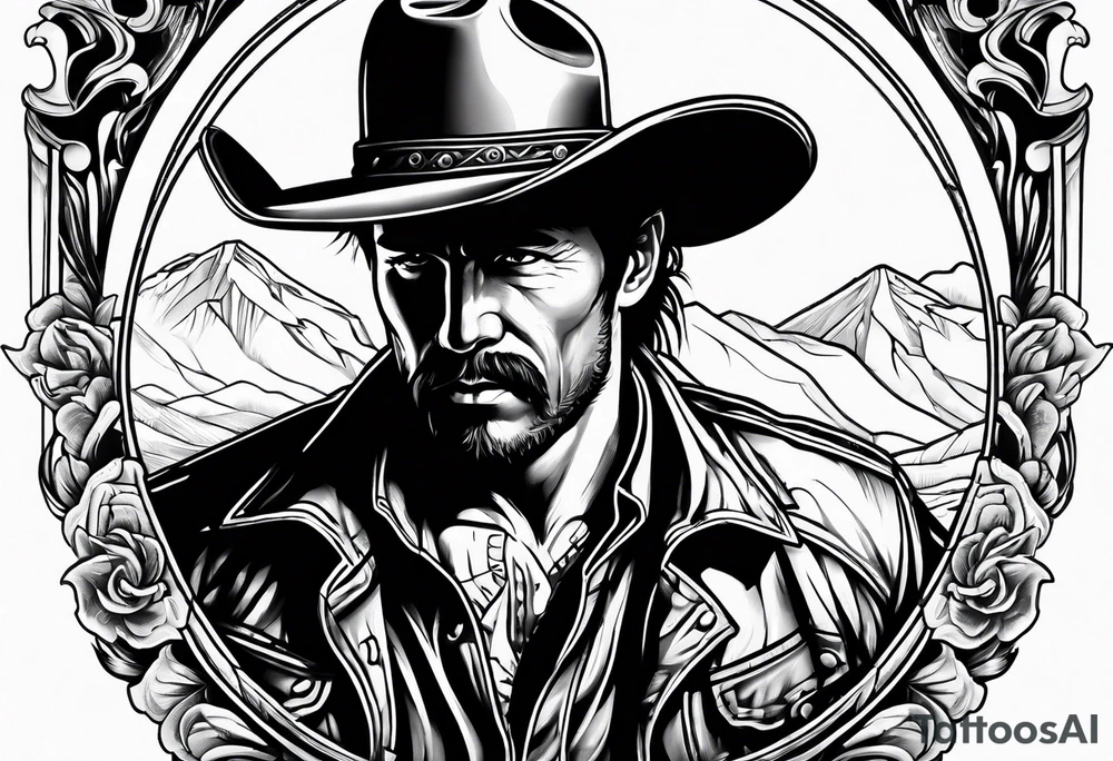 Old cowboy tattoo idea