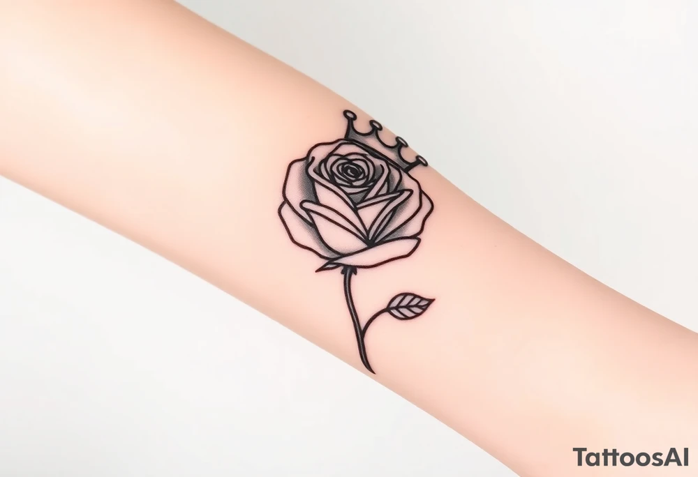 A rose with a kings crown ontop tattoo idea