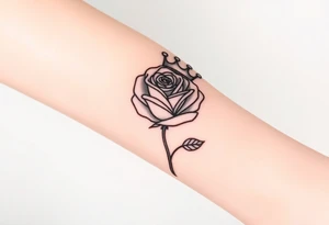 A rose with a kings crown ontop tattoo idea