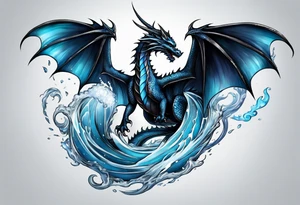 Flying dragon, ice around tattoo idea