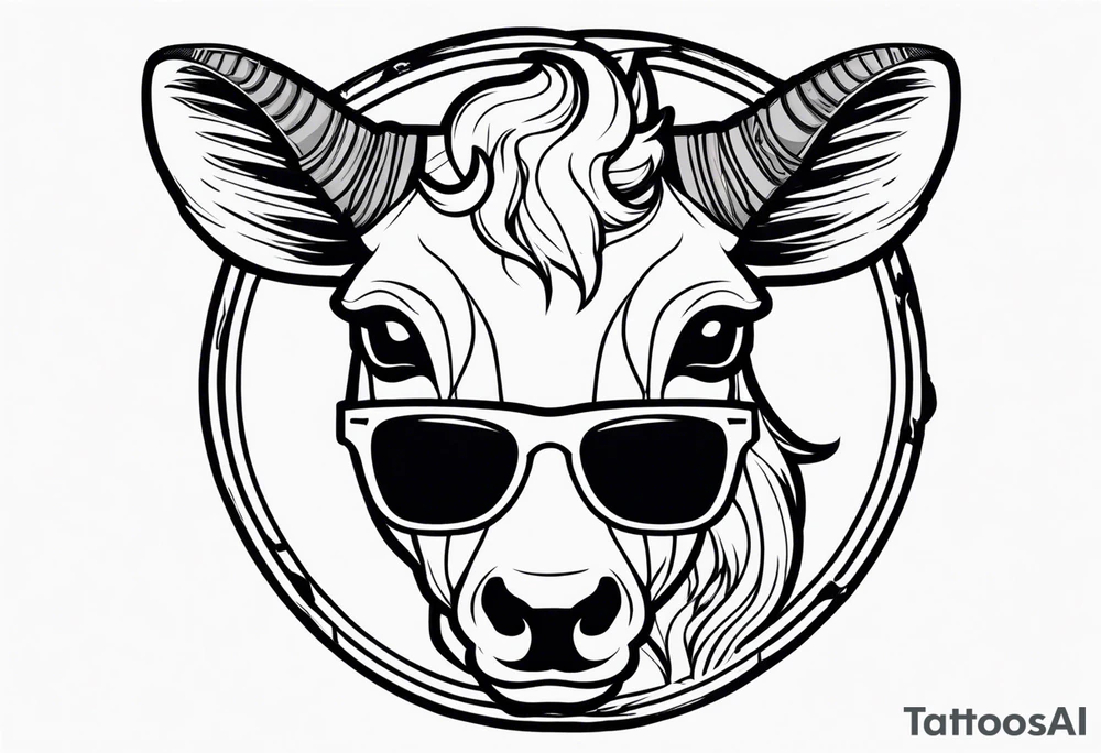 capricorn with sunglasses and a shotgun tattoo idea
