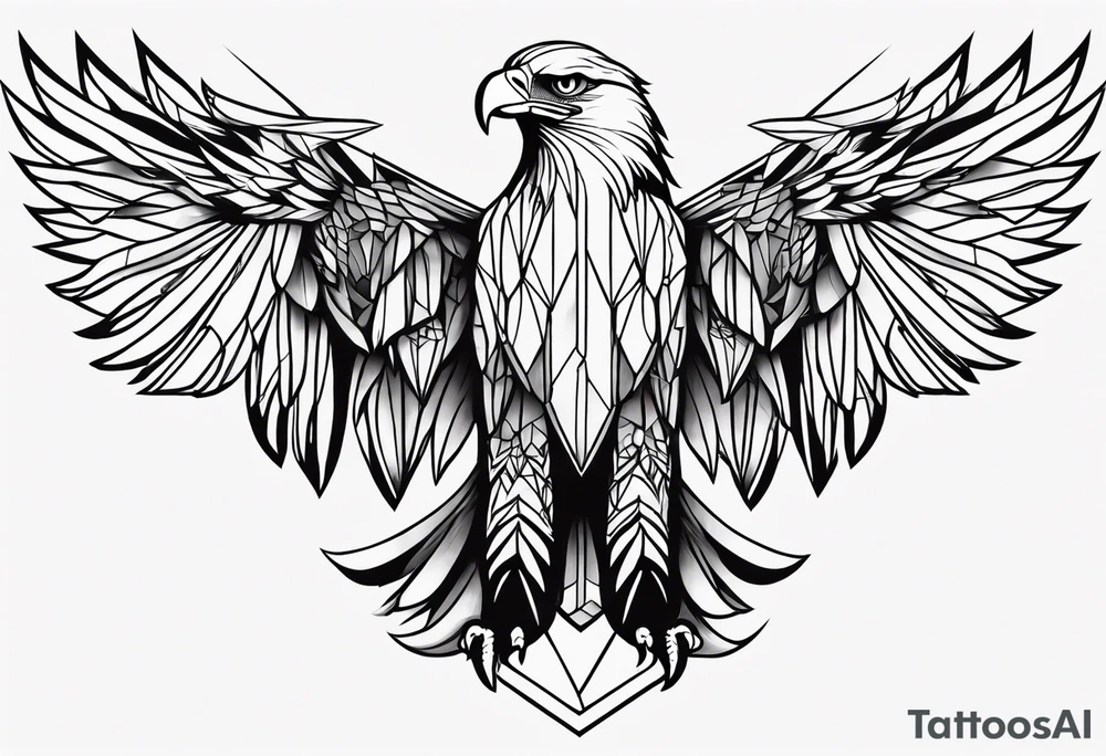 eagle, geometric, subtle, men, forearm tattoo idea