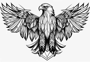 eagle, geometric, subtle, men, forearm tattoo idea