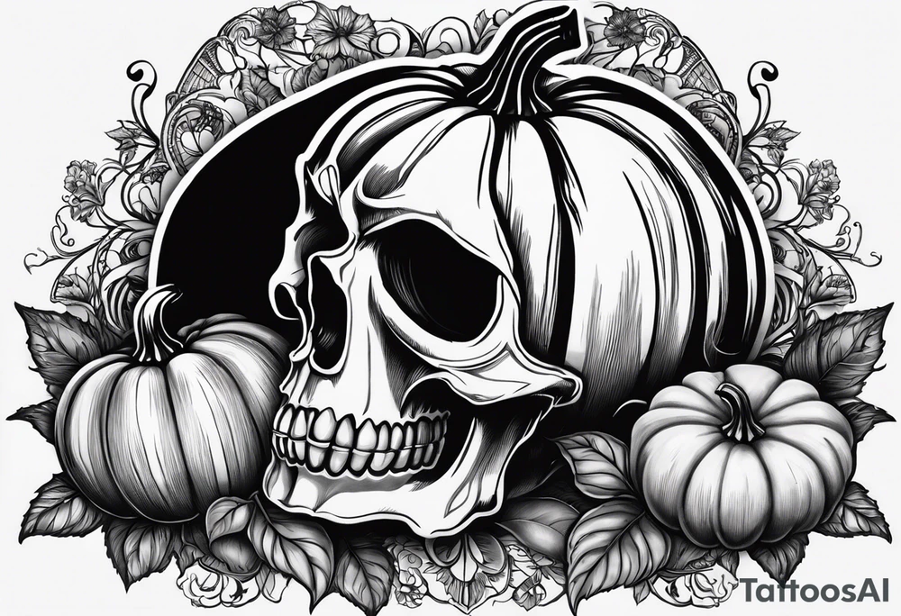 Anglais
dessine-moi un tatouage noir et blanc d'une citrouille avec une tête de mort qui fait peur
draw me a black and white tattoo of a pumpkin with a scary skull tattoo idea