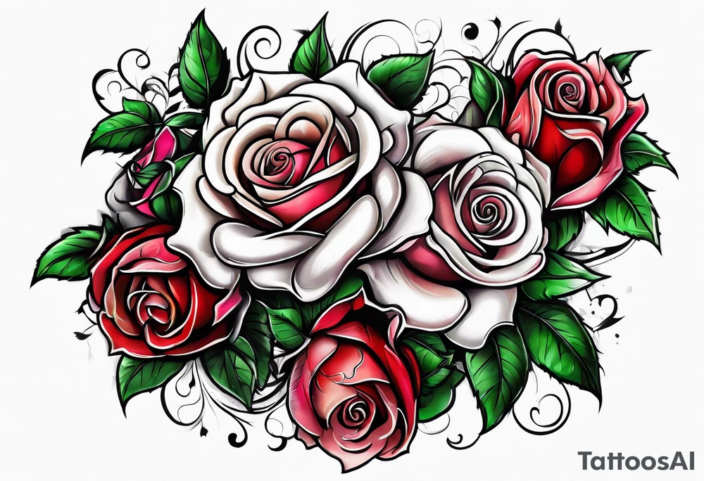 Italian mafia roses tattoo idea