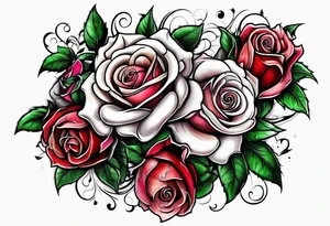 Italian mafia roses tattoo idea