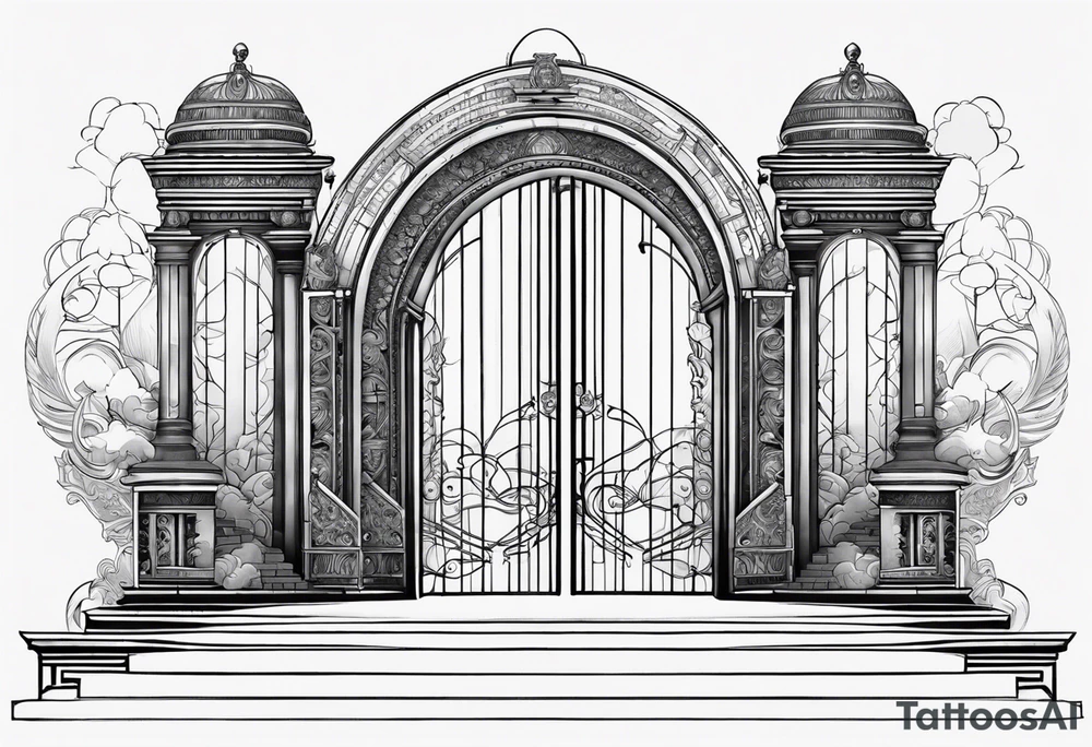Gates of heaven, with the steps towards it tattoo idea