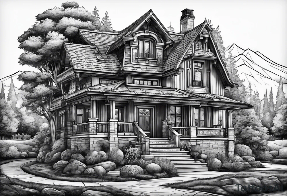 house with the earth inside tattoo idea