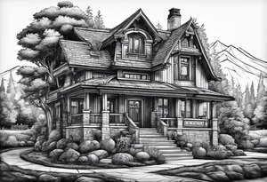 house with the earth inside tattoo idea