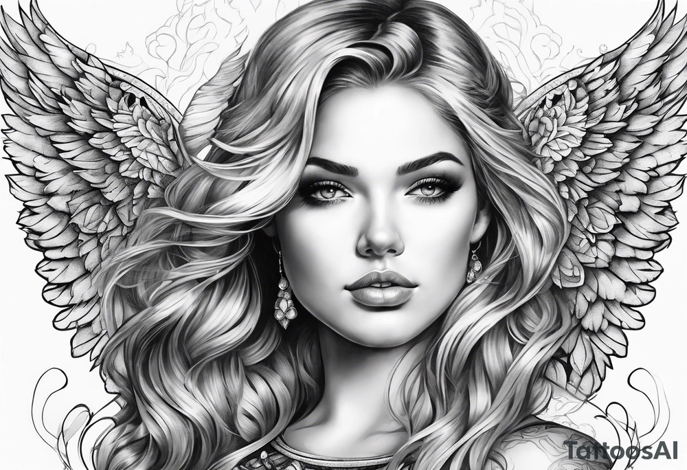 Sapphire angel tattoo idea