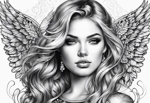 Sapphire angel tattoo idea