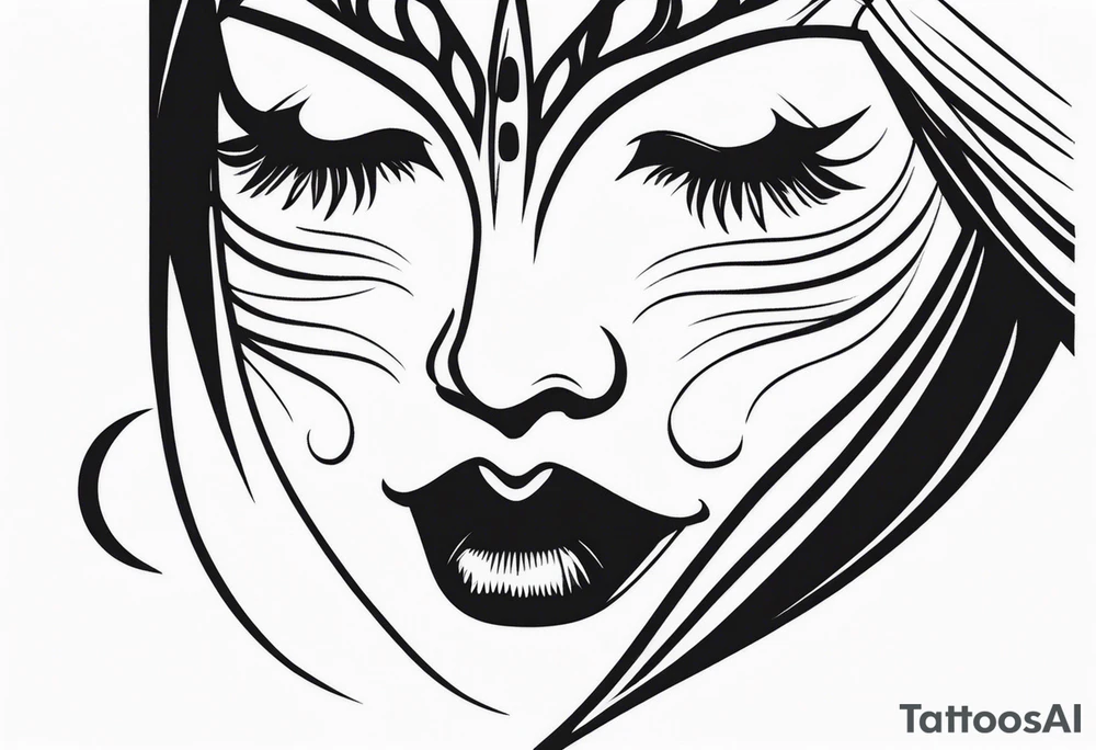 Crying masquerade face tattoo idea
