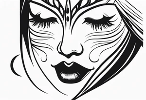 Crying masquerade face tattoo idea