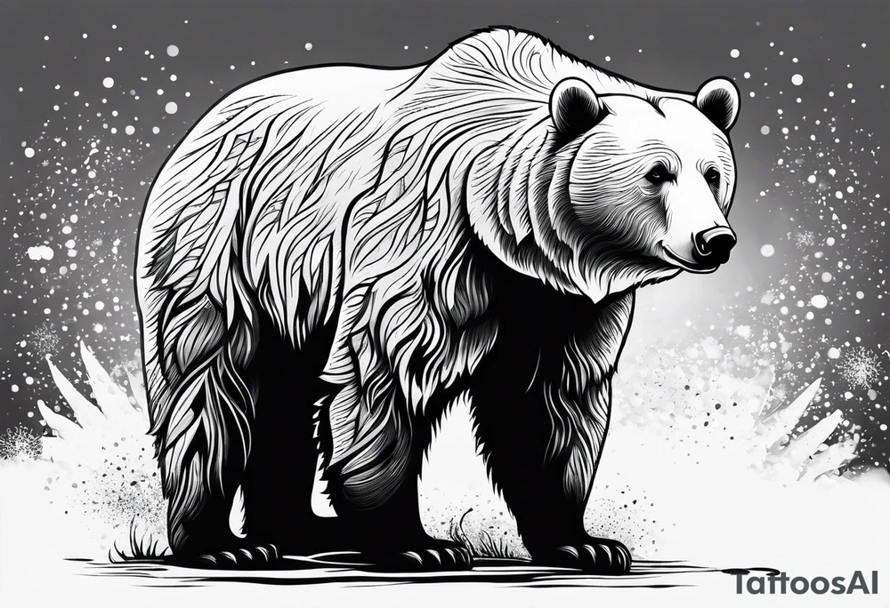 Standing snow bear tattoo idea