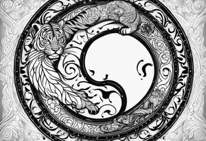 Yin and yang with tiger tattoo idea