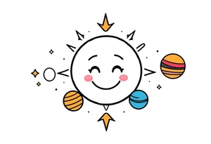 Smiley Cute solar system tattoo idea