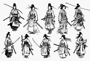 Beautiful female samurai tattoo idea