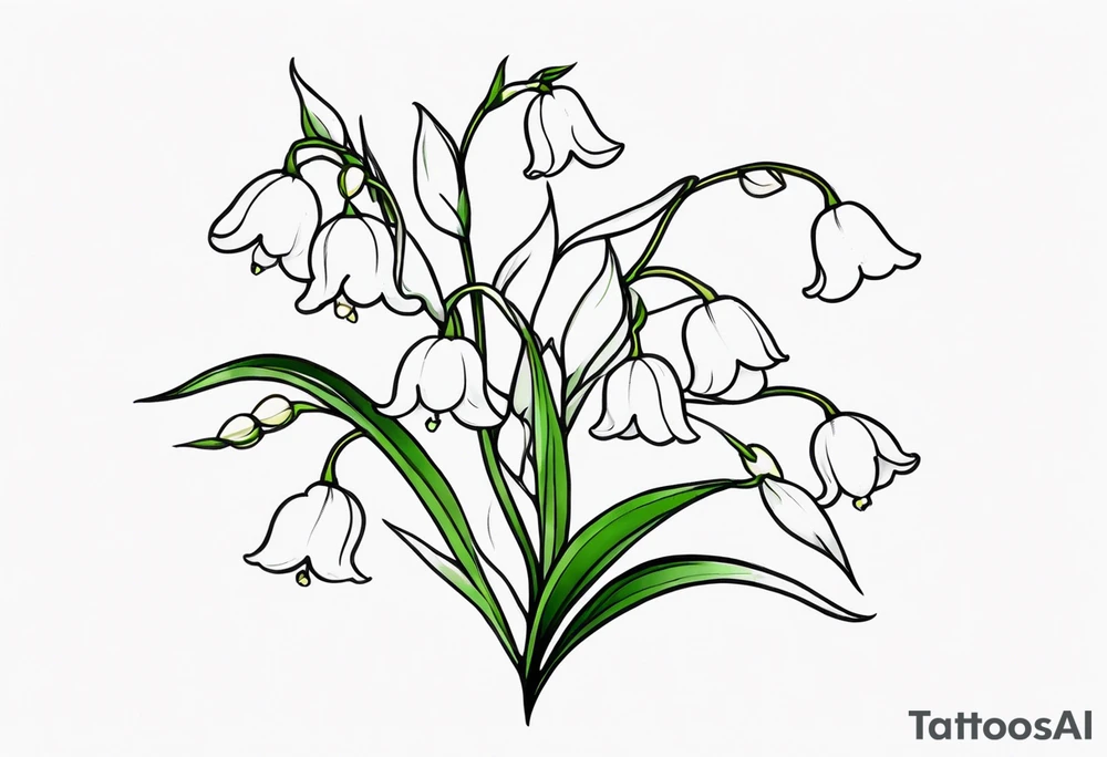 Neo traditional lily of the valley tattoo idea