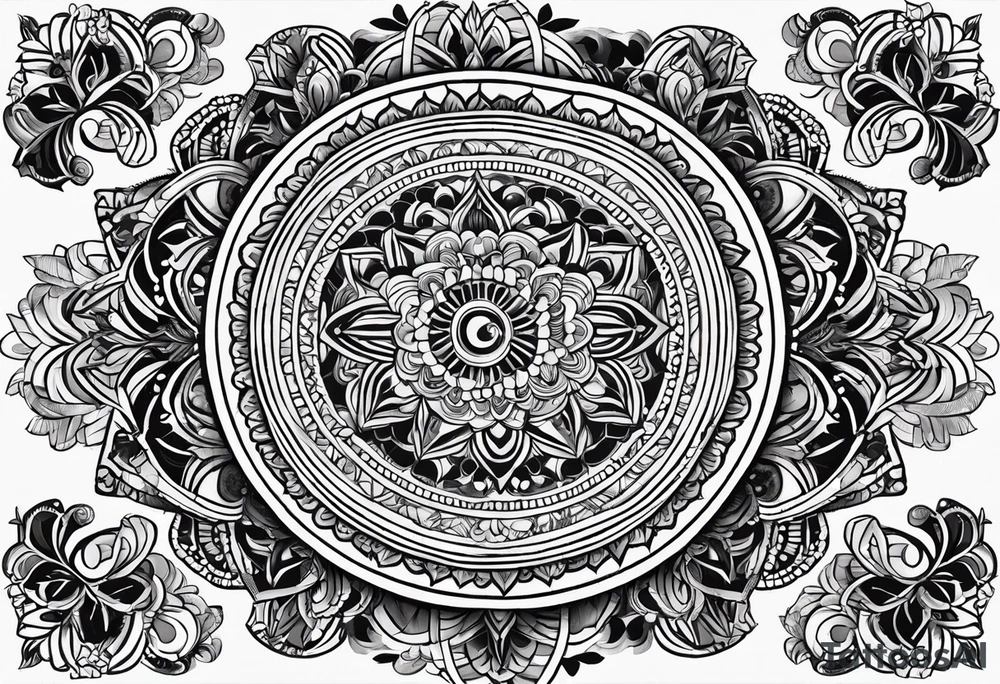 simple
masculine mandala round tattoo idea
