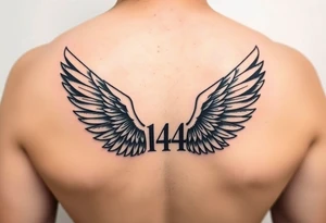 Angel numbers 1 support and guidance, 2 Balance, 4 Protection (with angel wings(only around 444) tattoo idea