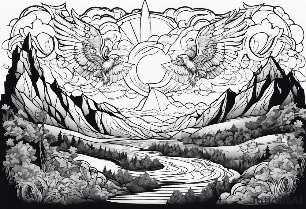 Constantine, angels, demons, landscape tattoo idea