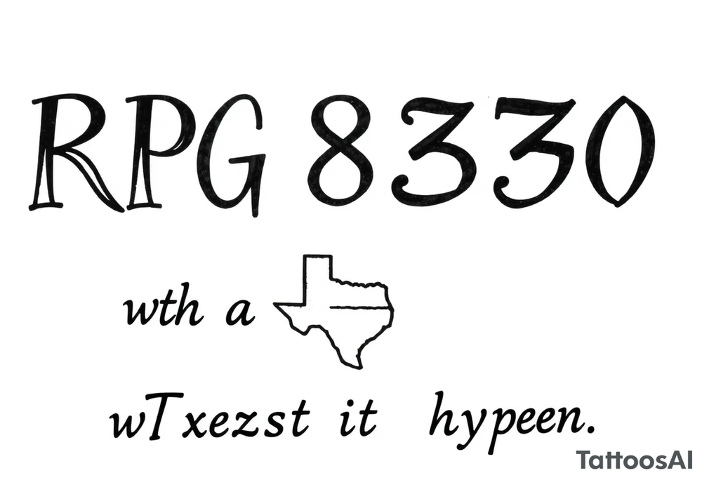 RPG-8370 with at state of Texas instead of hyphen tattoo idea