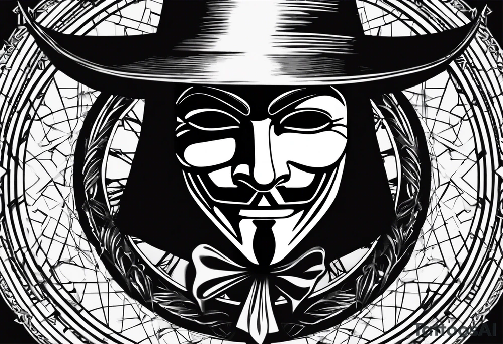 v for vendetta, mask only. No hat. Compass surround tattoo idea v for vendetta, mask only. No hat. Compass surround tattoo idea