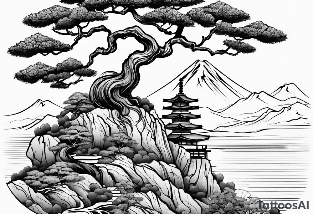 Bonsai tree and samurai tattoo idea