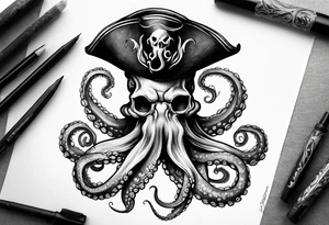 Pirate hat octopus tattoo idea