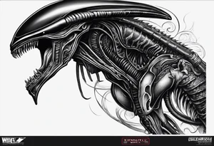 xenomorph, arm sleeve tattoo idea