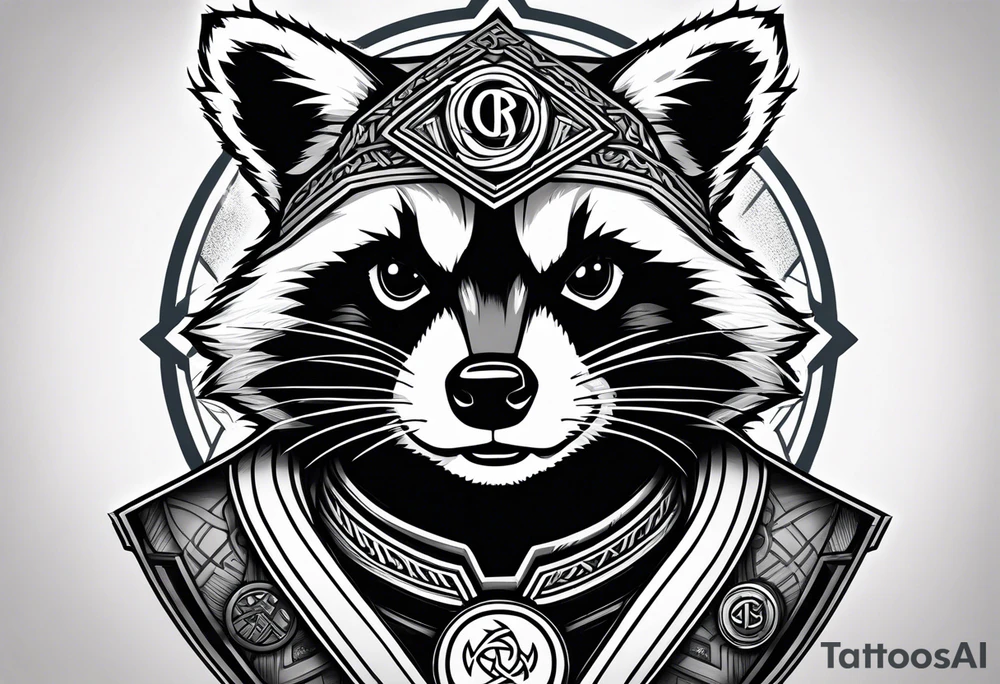 Rocket raccoon with a Glasgow Celtic top on tattoo idea