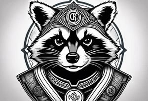 Rocket raccoon with a Glasgow Celtic top on tattoo idea