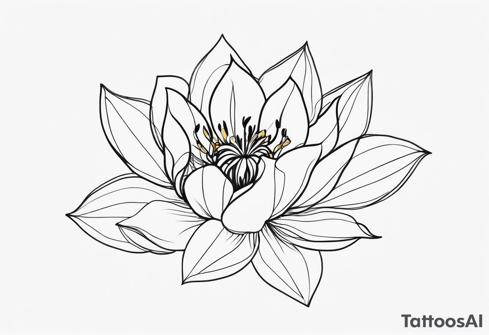 simple single line minimalist flower tattoo idea