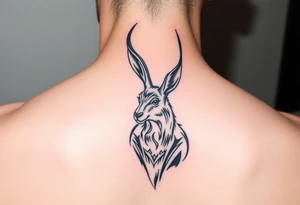 tribal, low detail jackelope tattoo idea