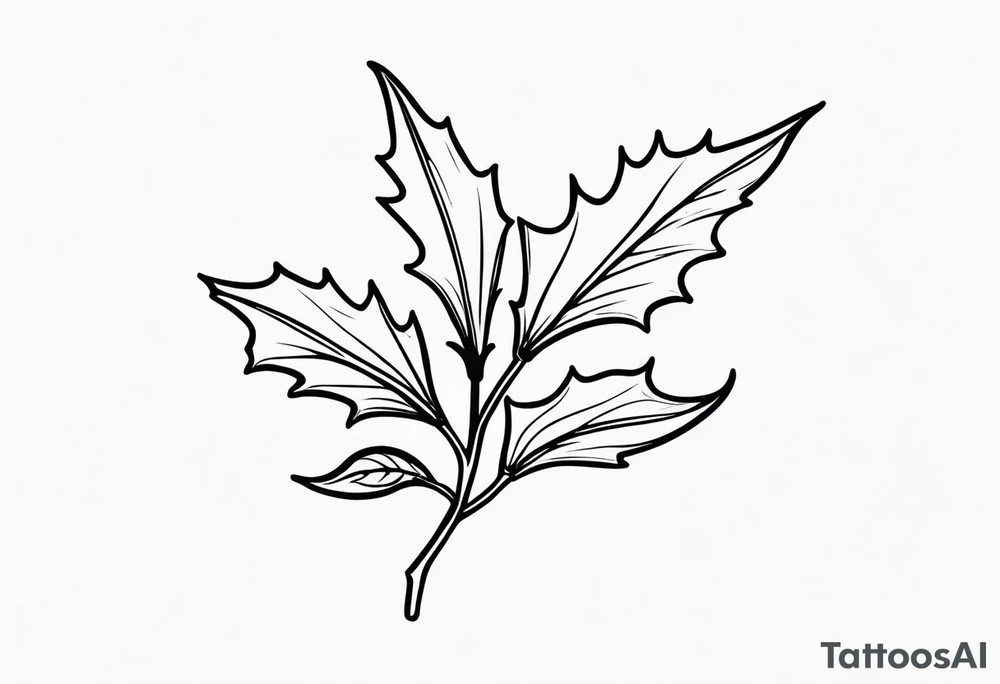single stem holly flower tattoo idea