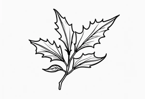 single stem holly flower tattoo idea