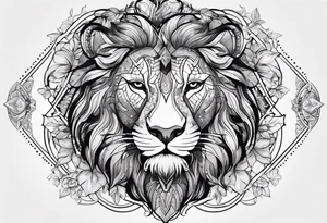 Leo zodiac sign and all of its elements including the constellation on a back tatto tattoo idea