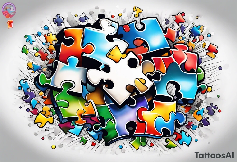 Autism puzzle piece tattoo idea