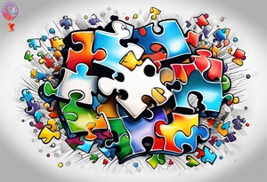 Autism puzzle piece tattoo idea