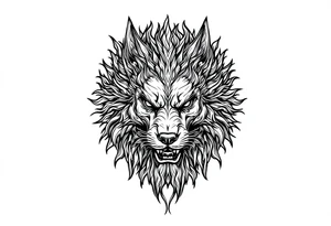 FU dog with wind element tattoo idea