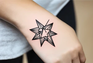 Guiding star tattoo on the wrist. One Side longer than the Other 3. Made Out of triangles tattoo idea