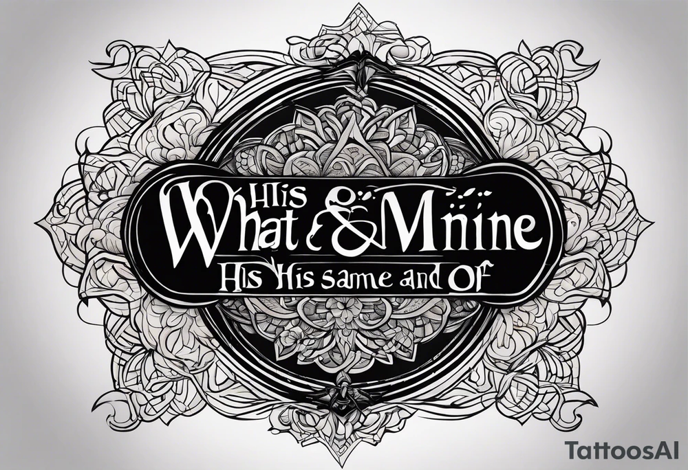 Script lettering saying"What ever our souls are made of, his and mine are the same" gothic tattoo idea