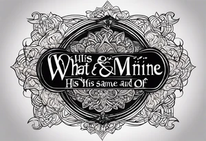 Script lettering saying"What ever our souls are made of, his and mine are the same" gothic tattoo idea