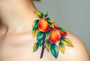 Peaches on tree tattoo idea