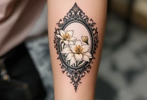 antique mirror with narcissus in it tattoo idea