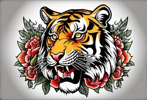 Old school tiger tattoo idea