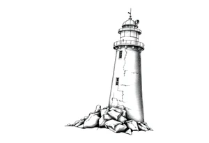 Lighthouse with light tattoo idea